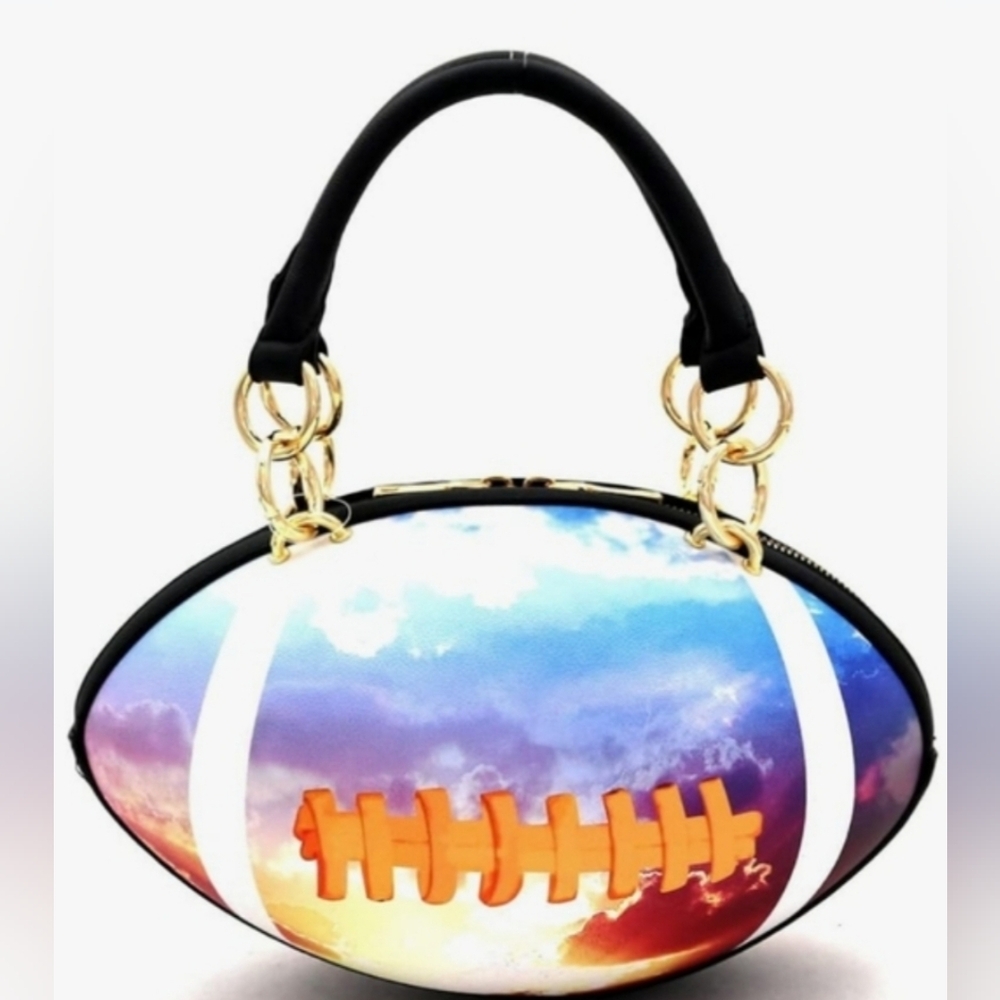 Caleesa Stylish Sky Print Football-Shaped Crossbody / Shoulder / Handbag NWT